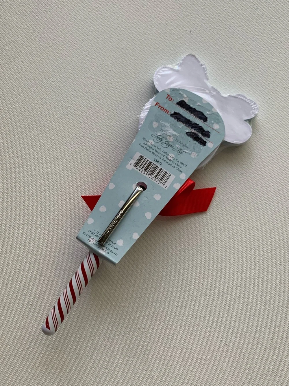 NWT Lady Jayne Christmas Reindeer Sticky & Candy Cane Pen